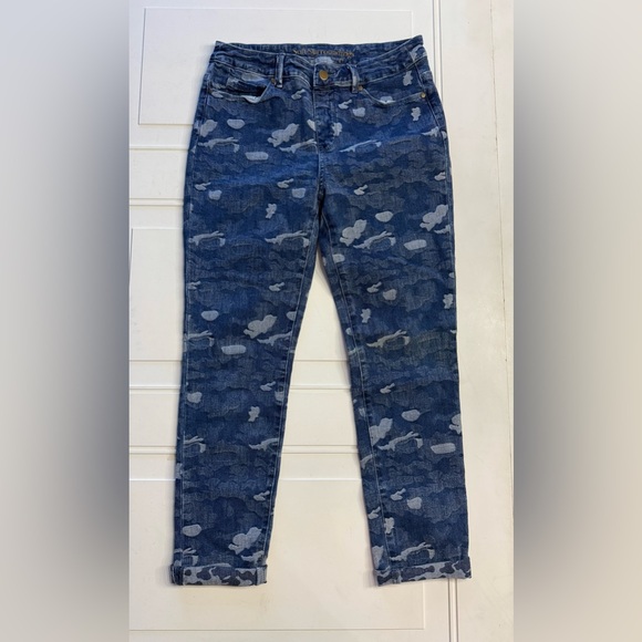 Soft Surroundings Denim - Soft Surroundings Women’s Small Blue Denim Camo Cropped Jeans Cotton Stretch